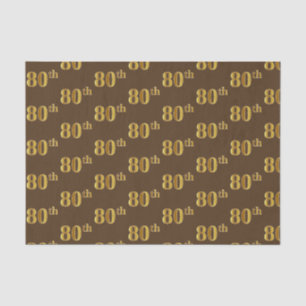Papier Mousseline Brown, Faux Gold 80th (Eighantième) Event