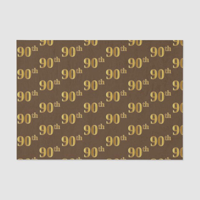 Papier Mousseline Brown, Faux Gold 90e (Ninetieth) (Recto)