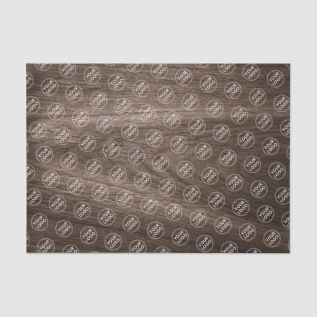 Papier Mousseline Brown grain de bois ajouter logo emballage d'entre (Recto)