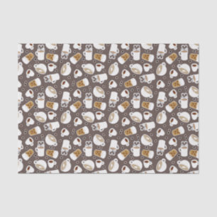 Papier Mousseline Brun de motif d'amant de café