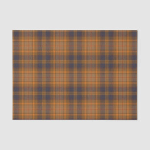 Papier Mousseline Brun foncé   tartan orange