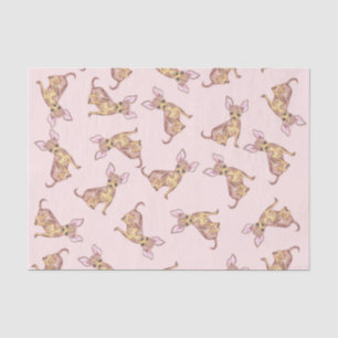 Papier Mousseline Brun rose peint par aquarelle mignonne de chiwawa