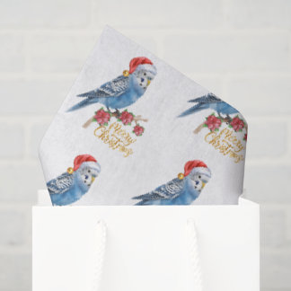 Papier Mousseline Budgie Christmas 