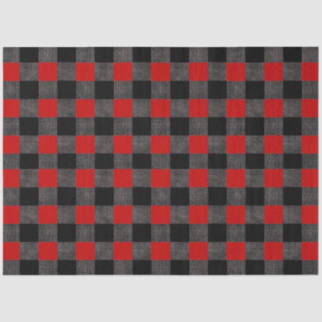 Papier Mousseline Buffalo Check Black and Red (Recto)