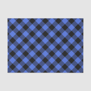 Papier Mousseline Buffalo Check Blue & Black Lumberjack Plaid Decor