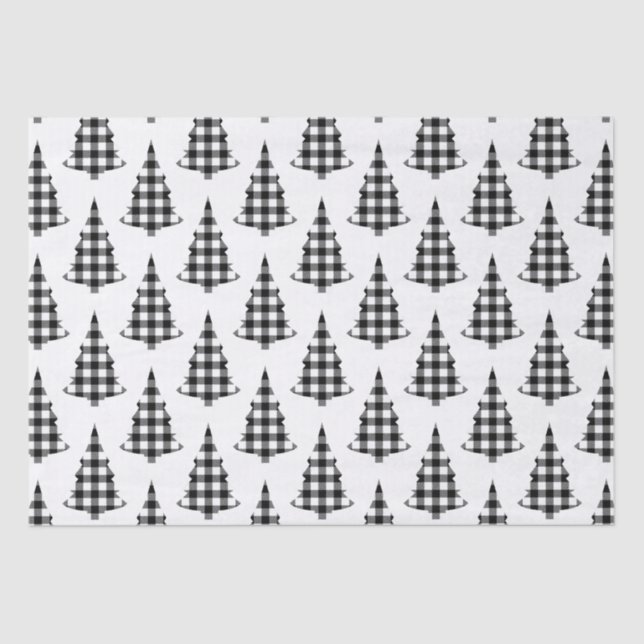 Papier Mousseline Buffalo Check Pine Trees rustiques (Recto)