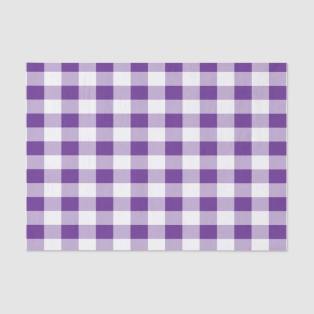 Papier Mousseline Buffalo Check Plaid Purple et Motif blanc (Recto)