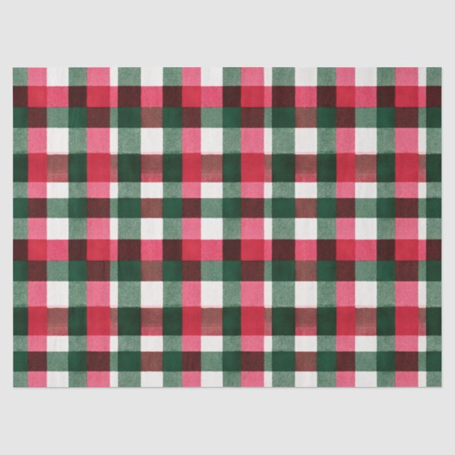 Papier Mousseline Buffle coloré Plaid Noël (Recto)