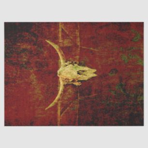 Papier Mousseline Bull Skull Western Pays Brown Russe Grunge Art