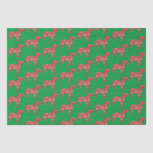 Papier Mousseline Bull Terrier Chien de Noël Cute Silhouette Vert