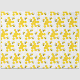 Papier Mousseline Bumble Bee et Honeycomb Motif