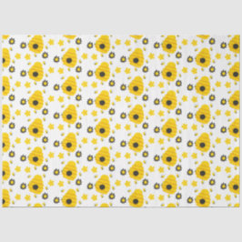 Papier Mousseline Bumble Bee Hive Motif