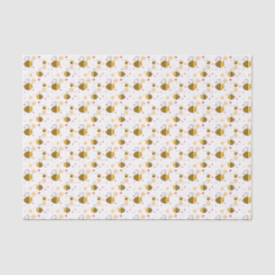 Papier Mousseline Bumblebee mignonne et fleurs