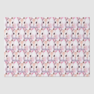 Papier Mousseline Bunny Cute Aquarelle baby shower rose