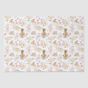 Papier Mousseline Bunny de Pâques Printemps Floral