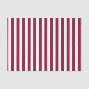 Papier Mousseline Burgundy et blanc rayures de bonbons