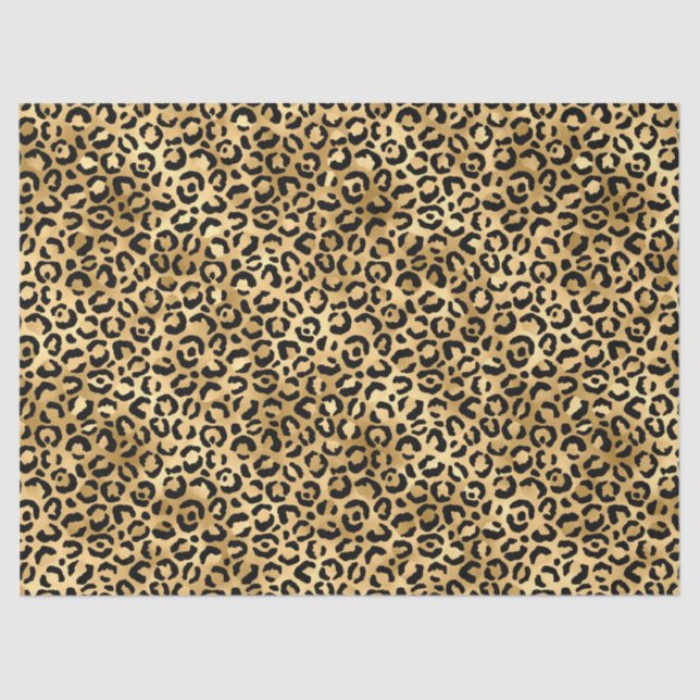 Papier Mousseline Burgundy et Gold Leopard Series Design 7 (Recto)