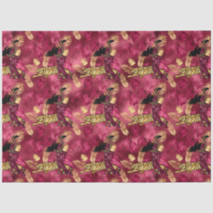 Papier Mousseline Burgundy et Gold Tiger Series Design 16