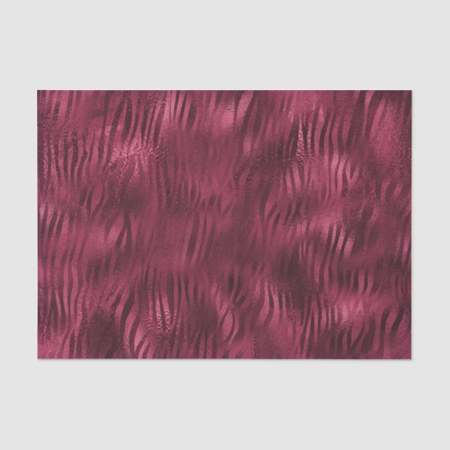 Papier Mousseline Burgundy Glam Foil Parties scintillant Tiger Strip (Recto)