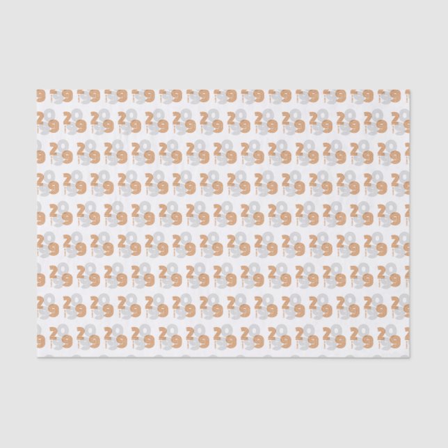 Papier Mousseline Burnt Orange Retro Grand Nombre Classe de (Recto)