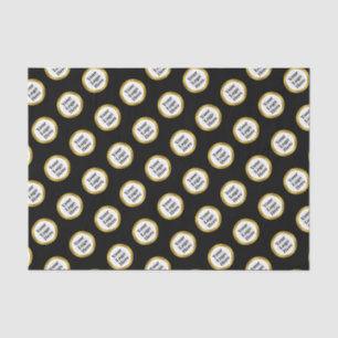 Papier Mousseline Business Black White Gold Élégant votre logo ici