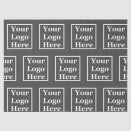 Papier Mousseline Business Dark Grey Votre logo Ici Motif Modèle