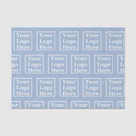 Papier Mousseline Business Light Bleu Votre logo ici Motif