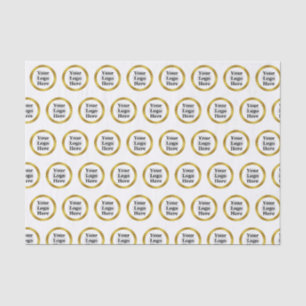 Papier Mousseline Business White and Gold Elegant Votre logo ici