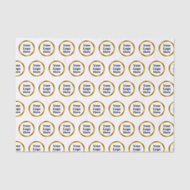 Papier Mousseline Business White and Gold Elegant Votre logo ici (Recto)
