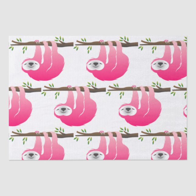 Papier Mousseline Cachet rose accroché à une branche (Recto)