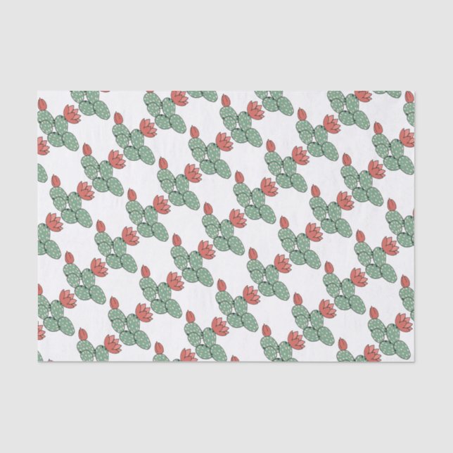 Papier Mousseline Cactus à poires modernes (Recto)