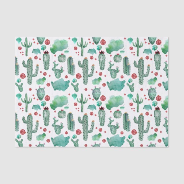 Papier Mousseline cactus and ladybutern pattern (Recto)