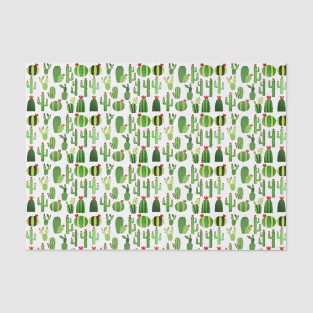 Papier Mousseline Cactus blanc (Recto)