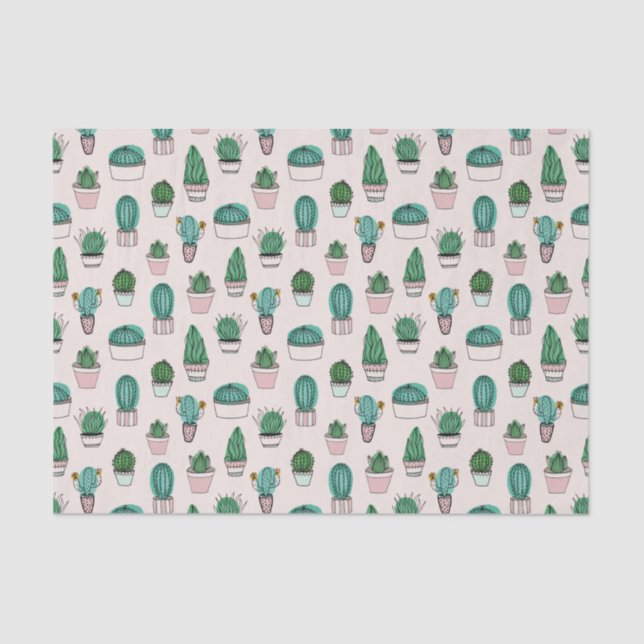 Papier Mousseline Cactus Cactus Motif Succulent (Recto)
