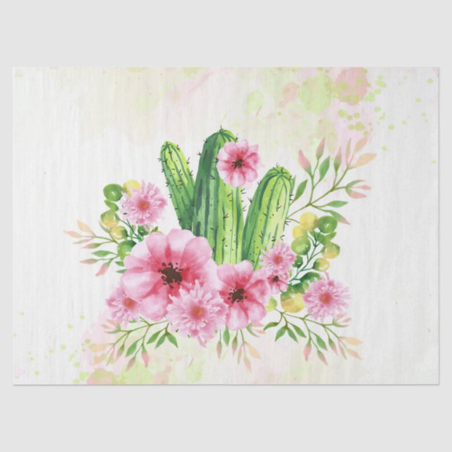 Papier Mousseline Cactus floral (Recto)