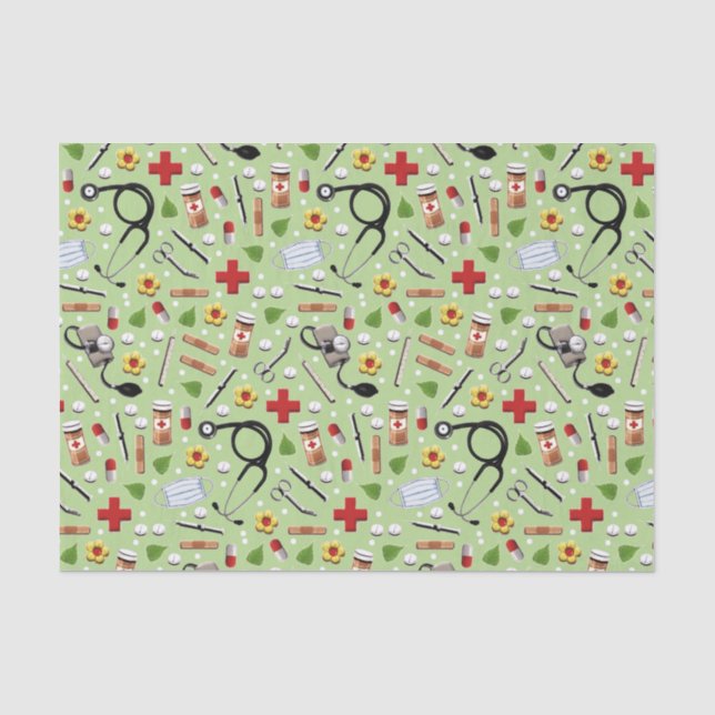 Papier Mousseline Cadeau à thème Médicale (Recto)