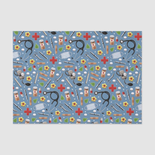 Papier Mousseline Cadeau à thème Médicale (Recto)