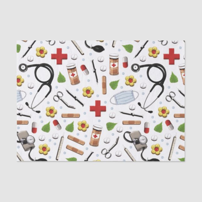 Papier Mousseline Cadeau de médecin ou d'infirmière (Recto)