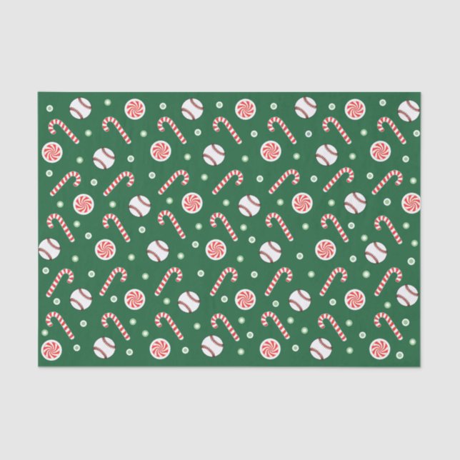 Papier Mousseline Cadeau de Noël de baseball (Recto)