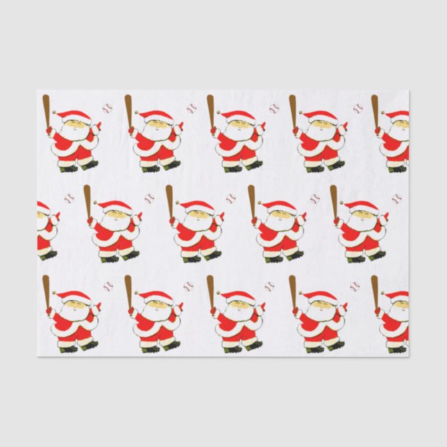Papier Mousseline Cadeau de Noël de baseball (Recto)