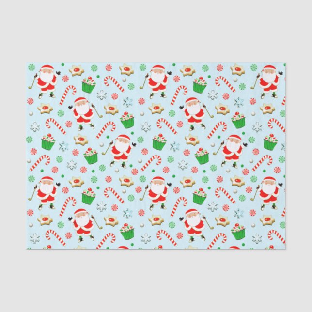 Papier Mousseline Cadeau de Noël de golf (Recto)