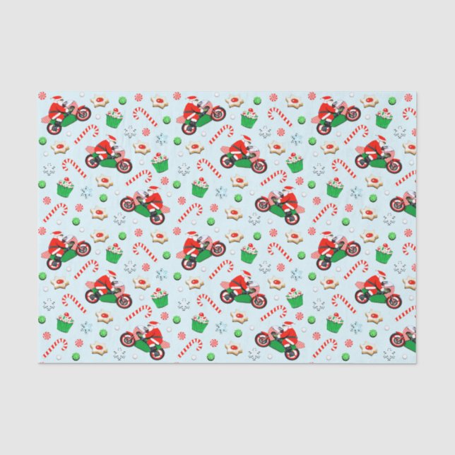 Papier Mousseline Cadeau de Noël de moto (Recto)