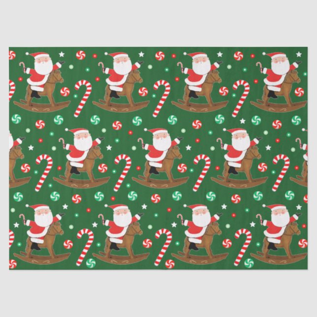 Papier Mousseline Cadeau de Noël équestre (Recto)