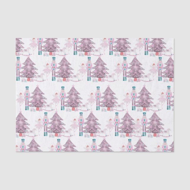 Papier Mousseline Cadeau de Noël Pink Nutcracker (Recto)