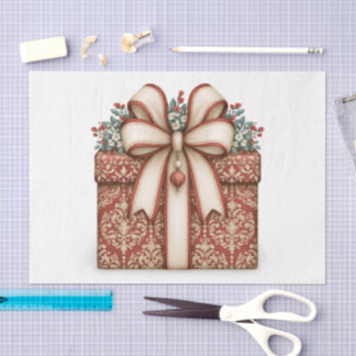 Papier Mousseline Cadeau de Noël rouge