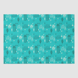Papier Mousseline Cadeau de Noël Turquoise