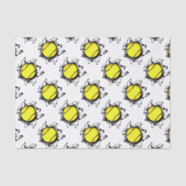 Papier Mousseline Cadeau de softball (Recto)