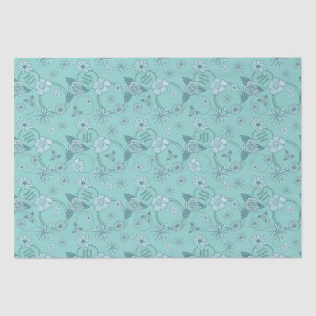 Papier Mousseline Cadeau Fleur sauvage personnalisé (Recto)