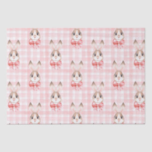 Papier Mousseline Cadeau lapin rose Pastel
