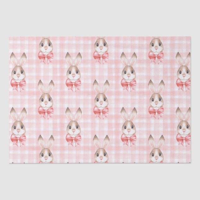 Papier Mousseline Cadeau lapin rose Pastel (Recto)